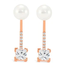 Kristin Perry CZ Drop Pearl Ear Jacket
