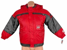 Vtg NWT Mighty Mac Sports College Nebraska Huskers Red Bomber Jacket Boys 12-14