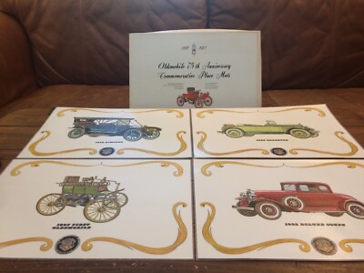 Oldsmobile Commemorative Place Mates 75th Anniversary 1897-1972 Car Models 17x11