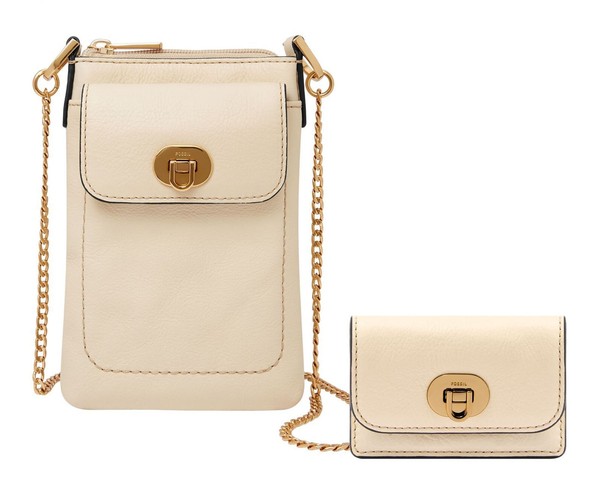Fossil Harper Phone Bag Handytasche UmhäNgetasche Tasche Bone Creme Neu-image