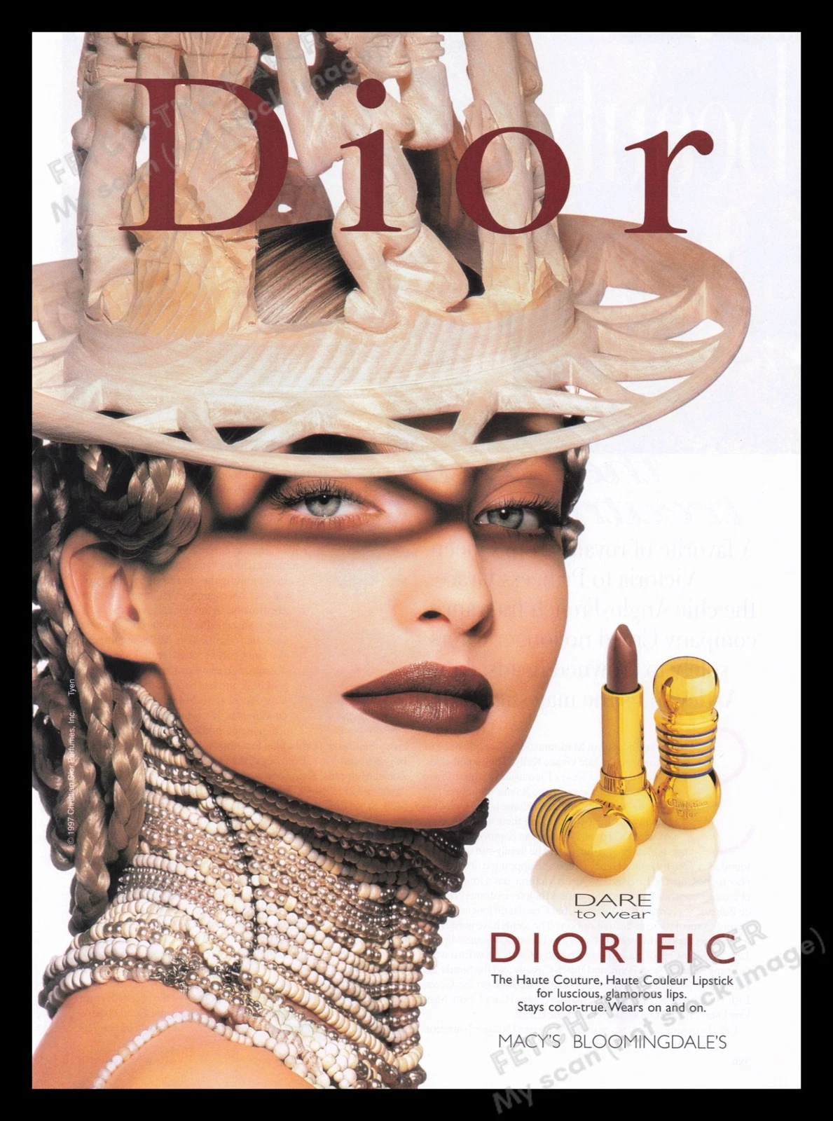 Publicité imprimée Christian Dior années 1990 1998 diorifique haute couture cosmétique