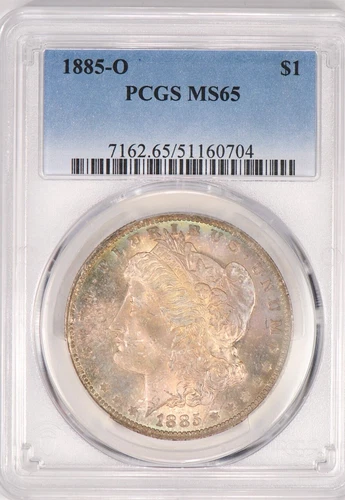1885 O TONED Morgan Silver Dollar PCGS MS65 MS 65 Toning Coin $1