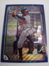 2015 Bowman Chrome Ozzie Ozhaino Albies MINT Blue Wave Rookie RC  Atlanta Braves