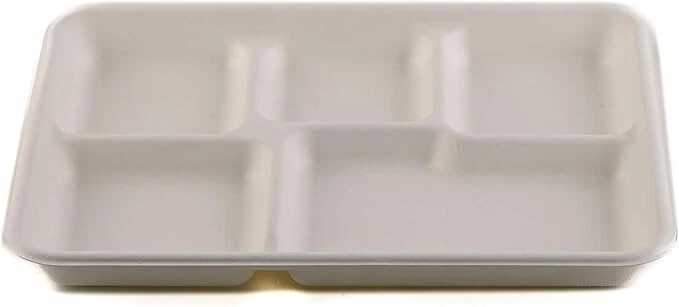 5 Compartment Compostable Food Storage Container No Lids - 200 Pack