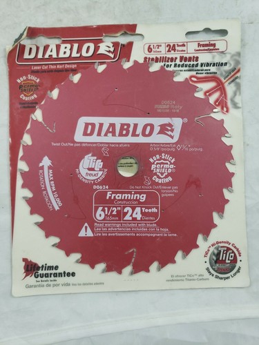 Freud Diablo Framing Saw Blade- 6 1/2inx24T For Wood & Wood Composites