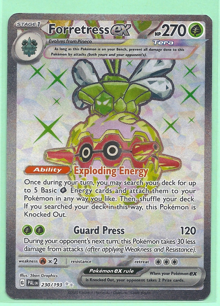 暴烈V トレーディングカード EXTROECA FORRETRESS ex 230/193 PALDEA EVOLVED POKEMON-FULL ART- MINT-PACK