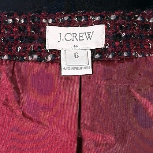 J. Crew Women's Jacket Burgundy Boucle Textured Wool Blend Quiet Luxury Coat 6 - Picture 3 of 8