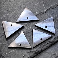 Black Shungite Triangle Flat Drilled Beads Pendant Jewelry Necklace Supply