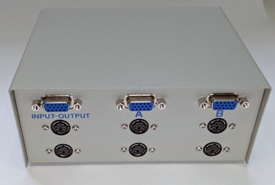 MANHATTAN Data Switch Box 2 Port manuell für VGA 15HD, PS/2 Maus + Tastatur *NEU