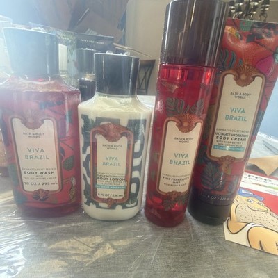 Bath & Body Works Viva Brazil 4-Piece Set Body Wash Lotion Mist & Cream