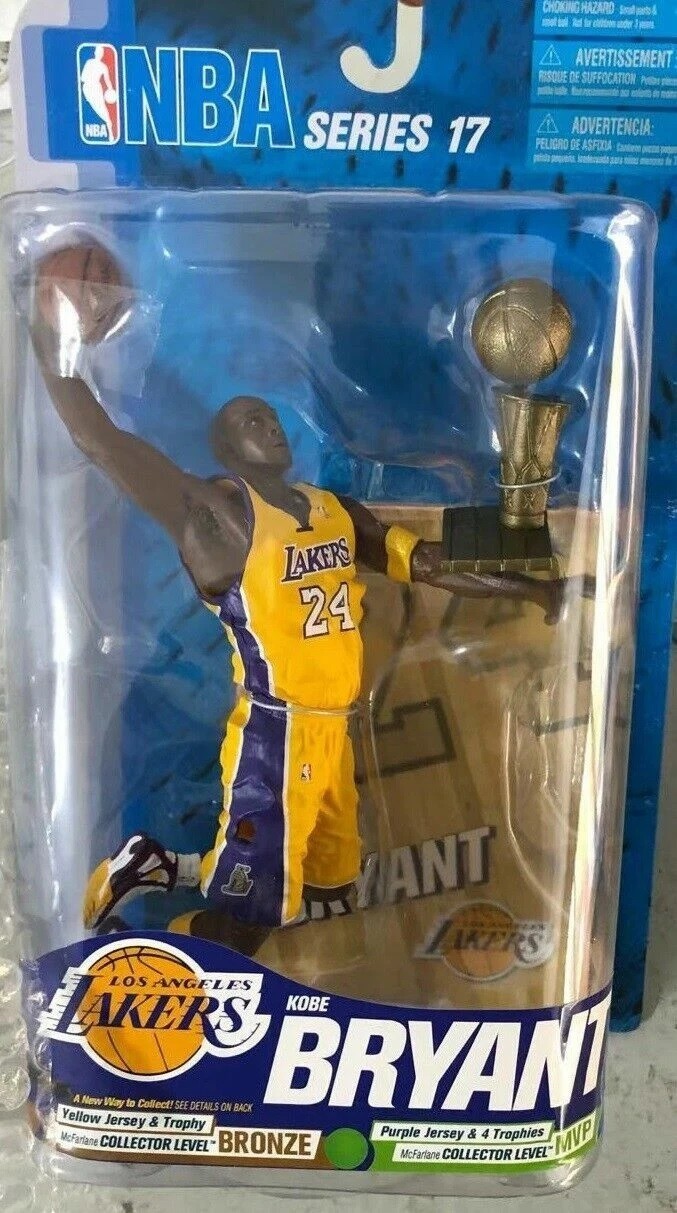 MCFARLANE NBA Series 17 Laker Kobe Bryant 9"" Scale Action Figure with Trophy