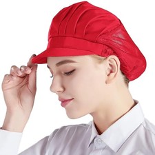 3pcs Chef Hat Kitchen Cooking Chef Cap Food Service Hair Nets Red 3pcs Modern