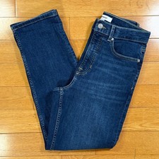 SPANX Jeans Women Size 8 Dark Wash Straight Leg Denim Pants