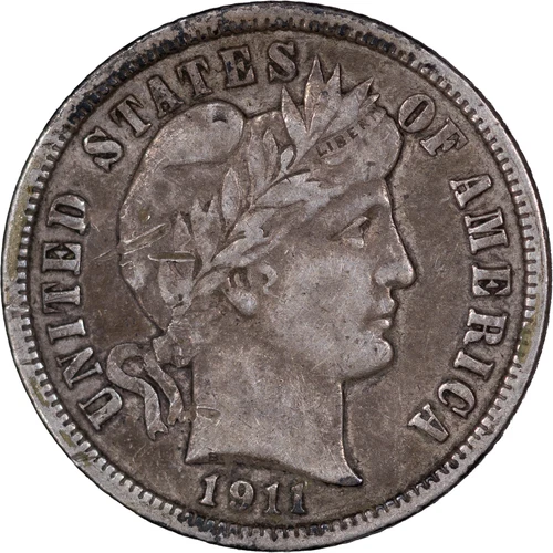 1911-D 10c Barber Dime ~ VF Details