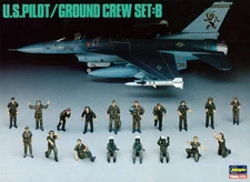 Hasegawa 36005 1/48 U.S. Pilot and Ground Crew Figures: Set B Model Kit