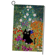 Spring Cat Garden Flag Vertical Double Sided Floral Farmhouse 12x18 Colorful