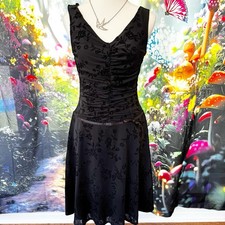 VTG 90s Y2K La Belle Medium Gothic Fairy Whimsigoth Grunge Velvet Ruched Sparkle
