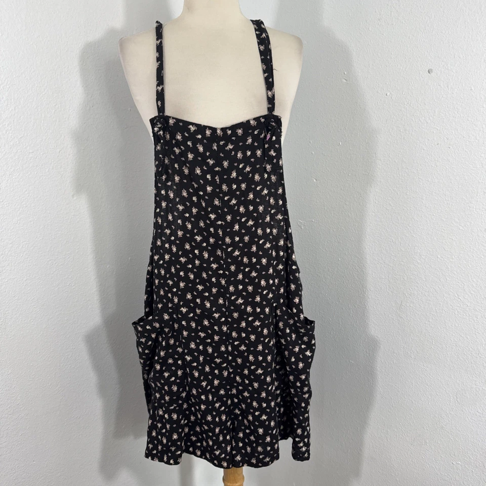 Mameluco utilitario Aeropostale para mujer L negro delicado floral boho cottagecore Foto 3 de 4