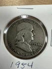 1954 franklin half dollar, circulated