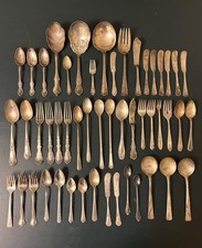 50-piece Vintage Craft Silver Plate Flatware Mixed Lot