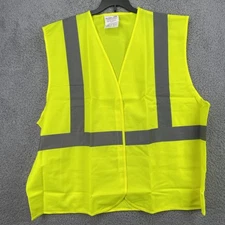 Protective Industrial Products 3XL XXXL Hook & Loop Safety Vest Hi-Vis Yellow