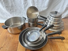 Vintage REVERE WARE 1801 Copper Bottom Cookware Set 15 PC Pots Pans Lids USA