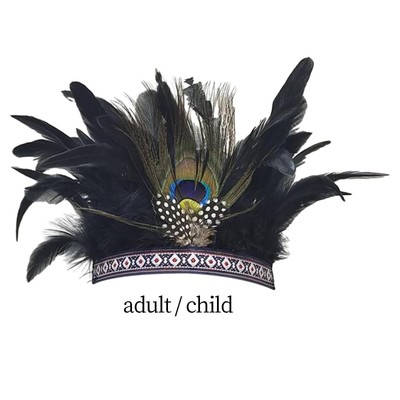 Feather Head Dress Hut Frauen Mädchen Stirnband Amerikaner Chief Indian Hut