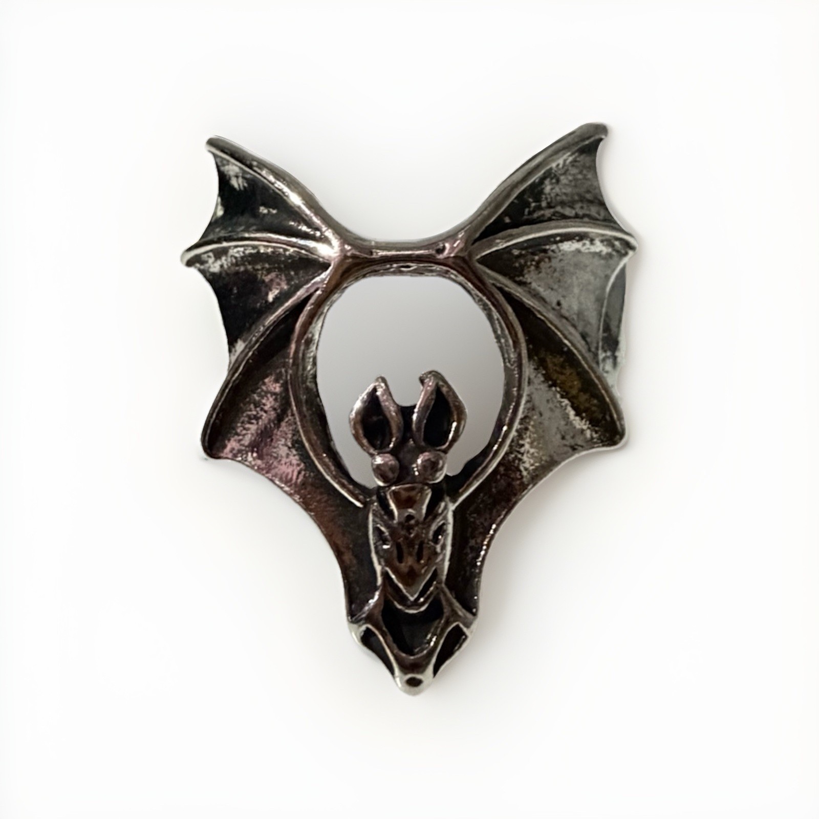 Bat Statement Silver Metal Ring Gothic Halloween … - image 2
