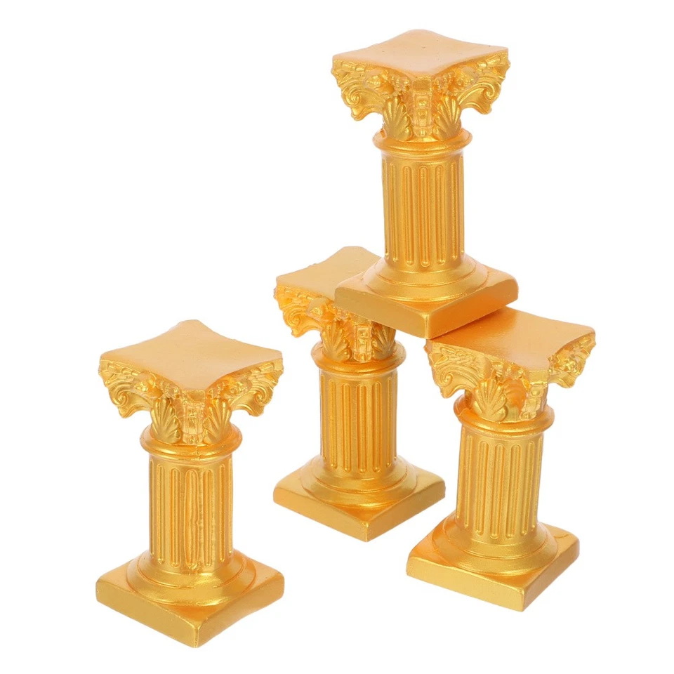  4 Pcs Roman Column Candlestick Desk Decoration Miniature Pillar Resin - Image 2 of 4
