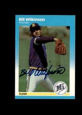 Bill Wilkinson 1987 Fleer Mariners authentic autographed card