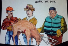 Passing The Buck Humor Comic Book Panel Funny Drawing Original Sketch Art 1/1