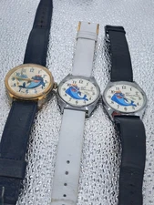Three Vintage STARKIST Sorry Charlie watches. Made In Hong Kong. 