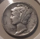1942-D Mercury Dime 10c Denver Mint 90% Silver (#324-12920/RBF)