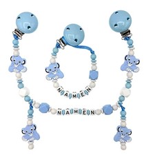 Set Schnuller- und Kinderwagenkette mit ihren Wunschnamen  L&Ouml;WE  Unisex