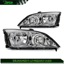 Fits Ford Focus 2005 - 2007 Chrome Housing Headlights Assembly Pair Headlamp Fits Ford Focus 2005 - 2007 Chrome Housing Headlights Assembly Pair Headlamp