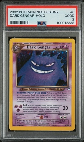 Pokemon Dark Gengar Holo Neo Destiny Unlimited 6/105 PSA 2