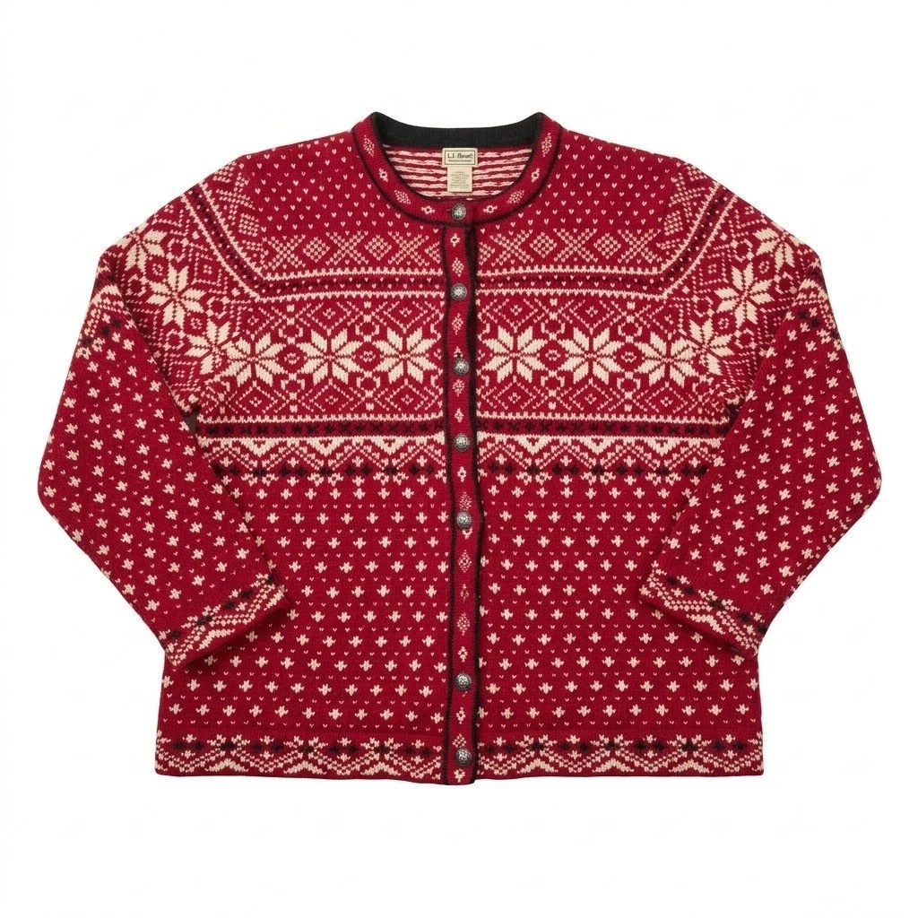 L.L.Bean◇カーディガン(厚手)/--/ウール/RED LLBean エルエルビーン 