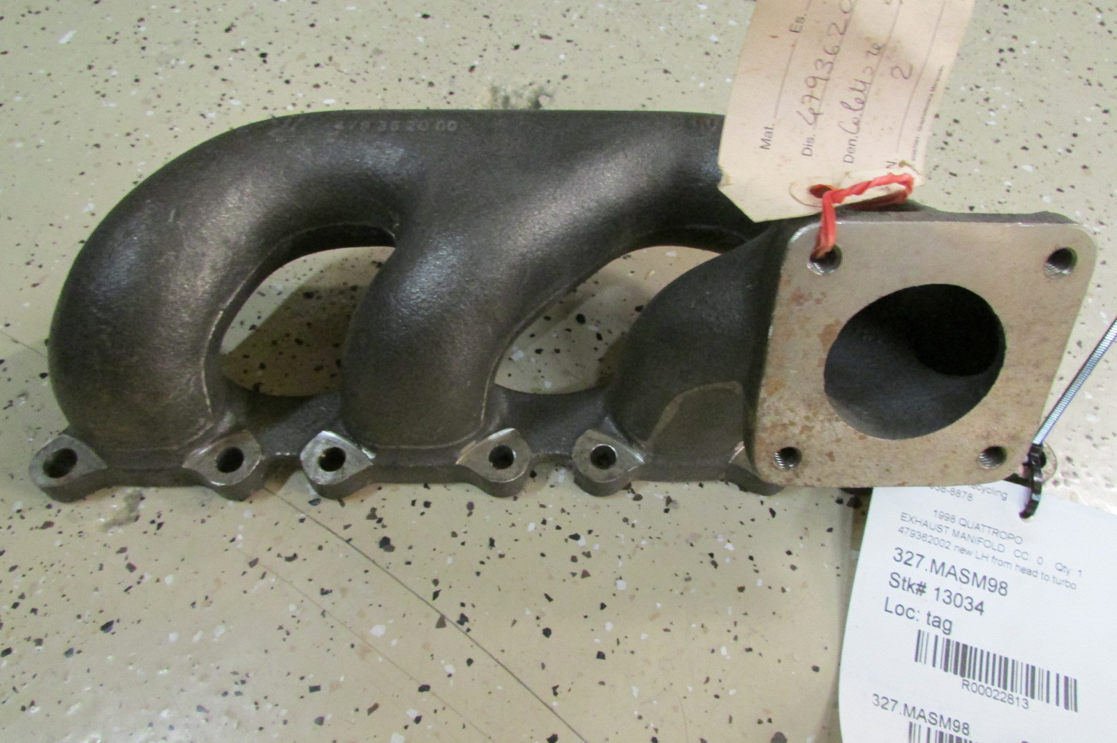 Maserati Quattroporte V8, 3200 GT, LH Exhaust Manifold Header, New P/N 479362002