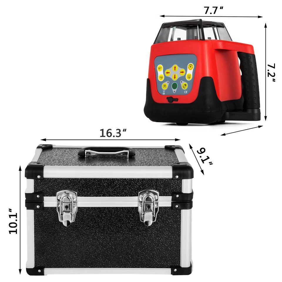 Rotary Laser Level Red Beam Measuring Automatic with Receiver Remote Control - Image 2 of 4