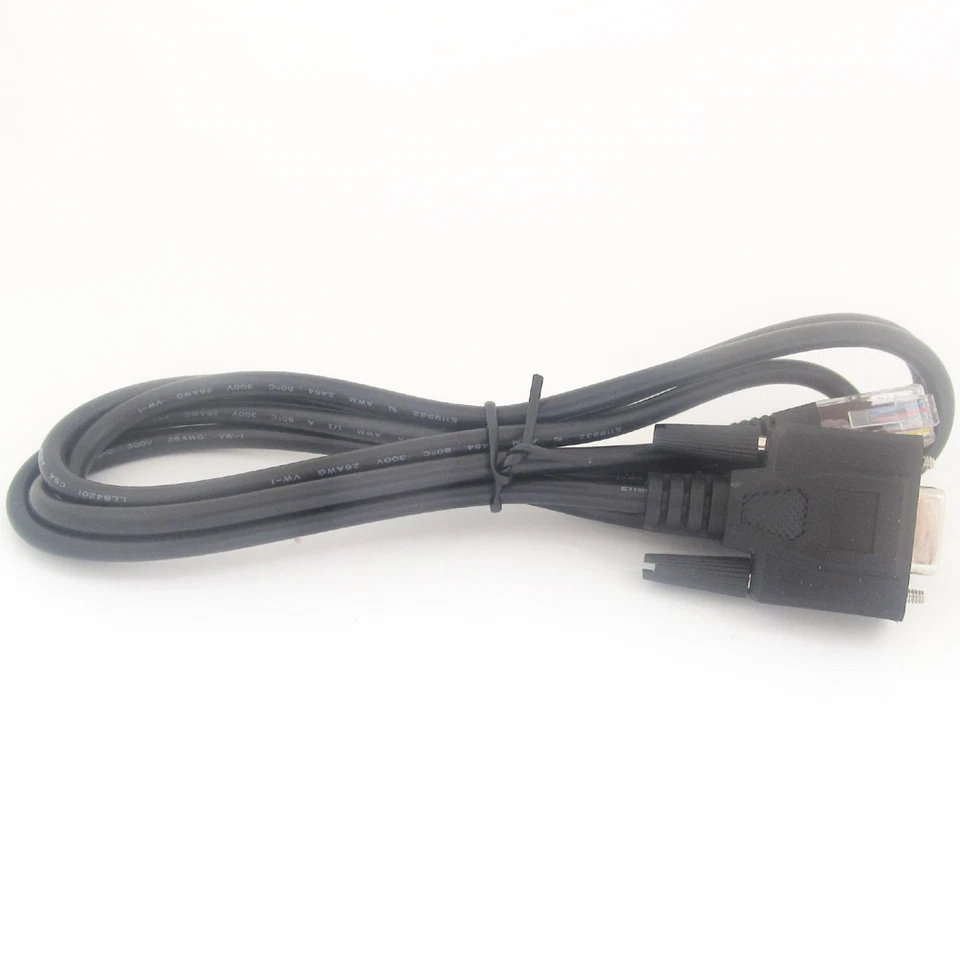 1pc 1.5M/5FT Black RJ45 Male to Serial DB9 9pin Female Lan Router Adapter Cable - Image 2 of 4