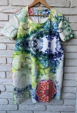 TRUE DECADENCE FLORAL ABSTRACT FESTIVE CHIC SHORT SLEEVES KNEE WEDDING DRESS 16