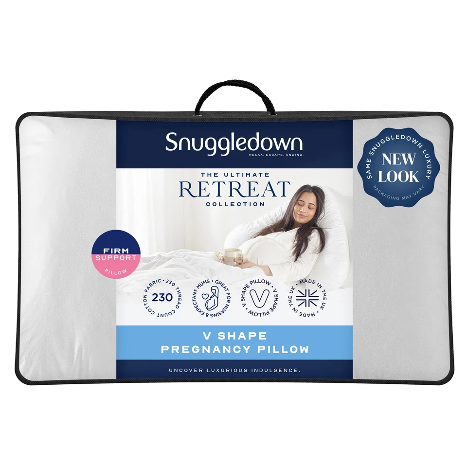 V Shape Pregnancy Pillow Firm Support by Snuggledown