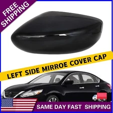 Left Driver Side Mirror Cap Cover Fit 2013-2017 Nissan Altima Sedan Smooth Black