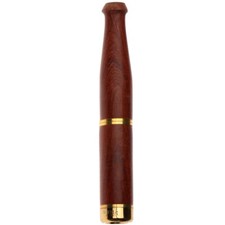 Porta Cigarrillos Madera Pipa para Fumar Tabaco Doble Filtro Boquilla Tubo para Fumar