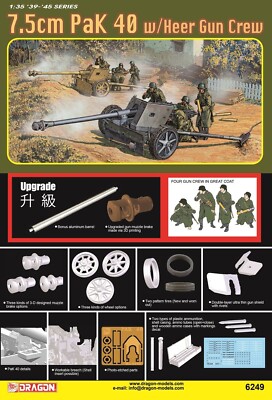 DRAGON 6249 1/35 German 7.5cm Pak 40 w/Heer Gun Crew | eBay