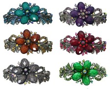 Set of 6 Bella Large Crystal Barrettes for Thick Hair Women Girls 0052-6
