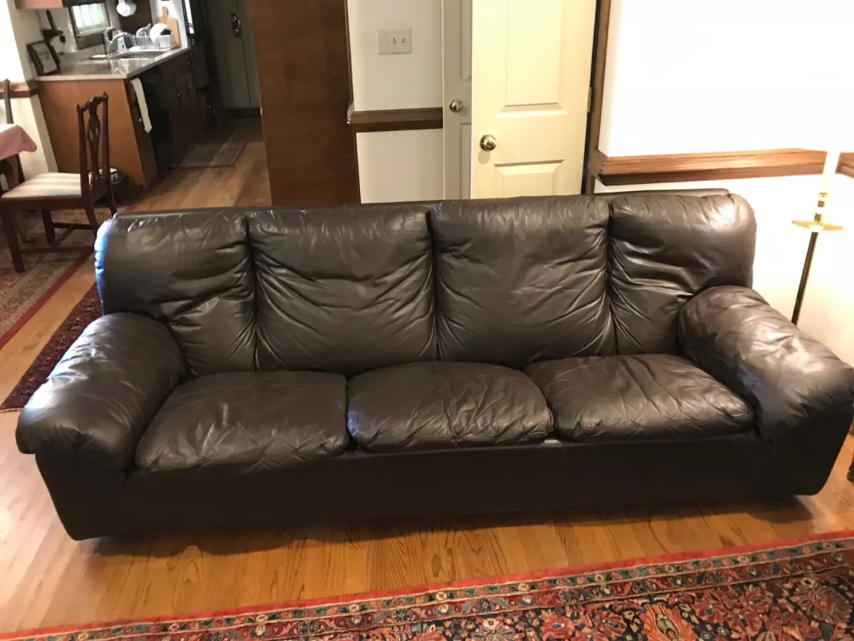 Ammannti Vitelli Italian Large Bonheur Leather Sofa