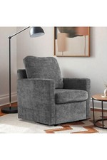 Swivel Chair Chenille Fabric Accent Armchair Lounge Rotating Single Sofa