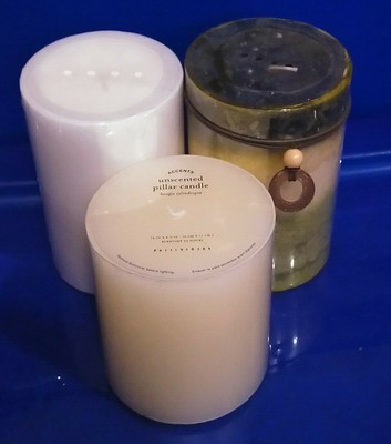 Pillar Candle Lot Set Of 3 Assorted Candles Pier 1 Pottery Barn