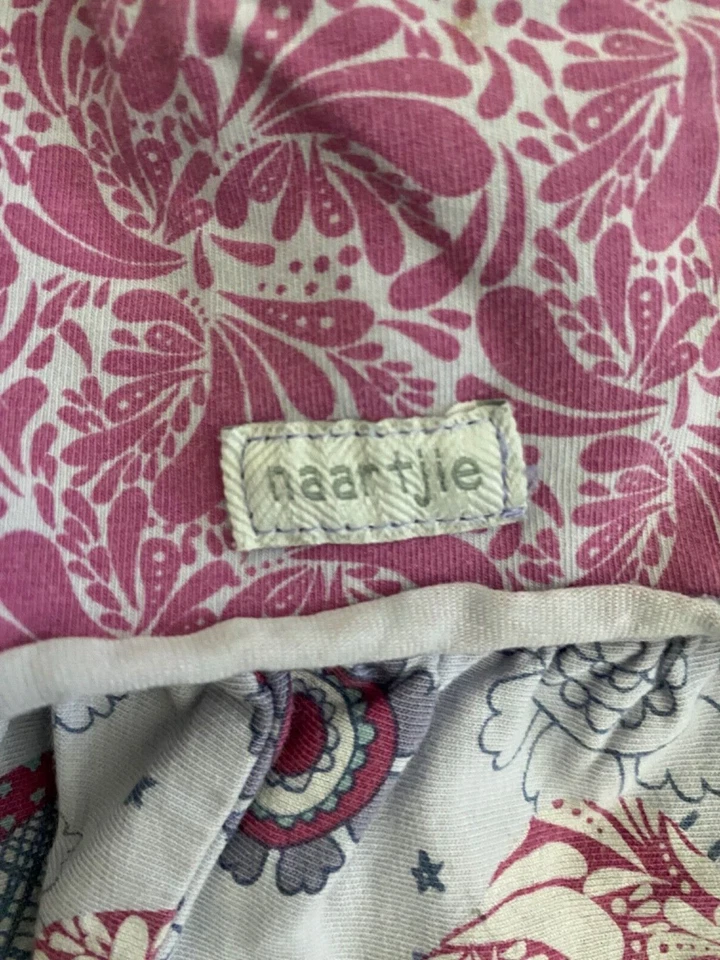 Vestido estampado floral rosa e cinza NAARTJIE KIDS~GRANDE/6 anos~L~sem mangas - Imagem 3 de 4